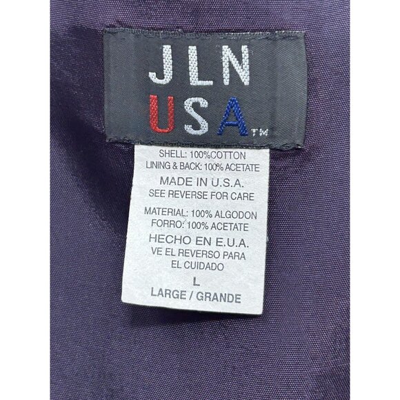 Vintage JLN Vest Womens Large Patriotic Bear Flag Ralph Lauren Look America - Picture 3 of 3